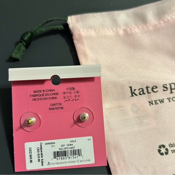 Kate Spade New York NWT sailor knot earrings - Picture 3 of 3